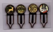 Graphic45 CHRISTMAS TIME #103 Antique Copper (4) Metal Clips HANDMADE