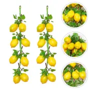 2Pcs Fake Fruit Vegetables Model Lemon Tree Decor Lemon Picks Simulation Fruit