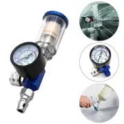 Mini Air Pressure Regulator Gauge Spray Gun & In-Line Water Trap Air Filter
