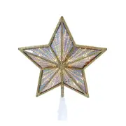 Gold and Iridescent Lighted Star Treetop UL4014 w