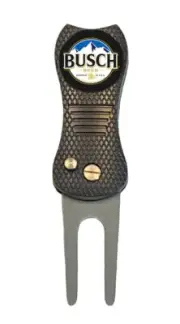 Busch Golf Ball Marker w/ Premium Switchblade Divot Tool Beer Anheuser