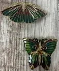 Rare ESTEE LAUDER 1993 Set Of 2 BUTTERFLY Solid PERFUME COMPACTS FULL MINT