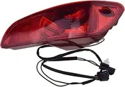 Rear Brake Light Bumper Reflector Assembly Compatible With Hyundai Santa Fe 2.4L 2010 2011 2012 OE 924082B500 924092B500 92408-2B500 92409-2B500 Left/Right W/Bulb Wires Plug ABS(1 Pcs Right Side)
