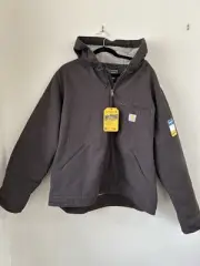 Carhartt Men’s Relaxed-Fit Washed Duck Sherpa Lined Hooded Utility Jacket Large