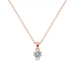 【Alesai 艾尼希亞】GIA 鑽石 30分 D/SI2 18K 玫瑰金 鑽石項鍊(GIA 鑽石 愛心八爪鑽石項鍊)