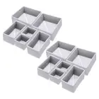 1 Set 12 Slot Foldable Fabric Socks Underwear Dividers Storage Box, Light Gray