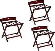 Luggage Rack - Suitcase Holder Stand, Solid Wooden Luggage Rack with Backrest,Foldable Suitcase Stand, for Hotel, Bedroom, Guest Room, Closet,Household Hanger Furniture Landing Shelf