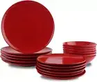 Corelle Ocean Fire Engine Red Dinnerware Set, 18 piece, 6 x 26cm Dinner Plate, 6