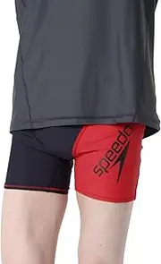 [Speedo] Speed Panel Freasily Turns Half Box Competition Training Swimsuit Navy/red
