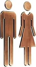 Gents/Ladies Toilet RestroomWC Door Sign, 2Pcs/Set Bathroom Sign,Adhesive Backed Men's Women's Toilet Symbol