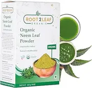 Root2Leaf Organic Neem Leaf Powder | Azardirachta Indica For Glowing Skin, Hair, Nails, Supports Digestion, Anti-oxidant, Supports Healthy Blood Sugar, Cholesterol, More - (227 Gms)