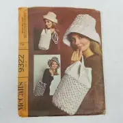 McCalls Sewing Pattern 9322 Smocked Hat & Bag Checked MCM Atomic Era 1960's VTG