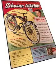 Schwinn Phantom Bicycle Retro Style Ad Poster