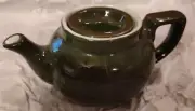 Vintage Hall Single Serve Teapot Olive Green indented Lid.