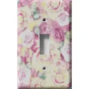 SnazzySwitch Yellow/Pink Roses Decorative Light Switch Plate Cover
