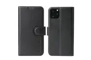 For iPhone 11 Pro Case iCoverLover Black Genuine Cow Leather Wallet Folio Case