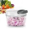 2.3Cup Small Mini Hand Pull String Manual Food Processor Vegetable Chopper White