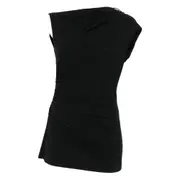 [Brunello Cucinelli] Brunello Cucinelli Asymmetric Draped Top S BLACK