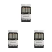 3x 12pc Jasart Studio Graphite Sketch Pencil Tin Set Art Portraiture/Drawing Gry