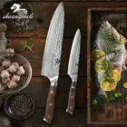 Chef Utility Knife Set 67 Layers Damascus Steel VG10 Core Wood Handle Hammered M