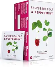 Nutra Tea - Raspberry Leaf & Peppermint Tea - Raspberry Leaf Tea For Pregnancy & Expectant Mothers - 20 Tea Bags - Herbal Tea
