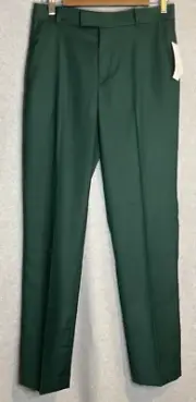NEW Calvin Klein Dress Pants Boys Size 18 Regular Green Flat Front Stretch