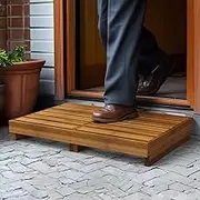 Wooden Step Stool, 3.5" One Step, Non-Slip Outdoor Heavy Duty Platform Mobility Step for Handicap, Bedroom, Kitchen