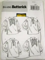 Poet Shirts Renaissance Medieval Unisex size S-L Butterick 4486 Sewing Pattern
