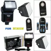PRO FLASH + BOX DIFFUSER + REMOTE + CHARGER BATTERIES FOR NIKON D3400 D5600