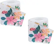 2Rolls Colorful Printed Roll Paper Toilet Paper of Exquisite Handkerchief Paper for Bathroom Dining Decorative Napkins with Absorption Safe Strong Material Unique