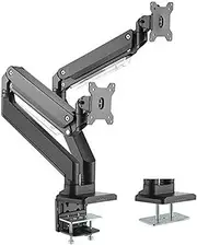 Brateck Dual Monitors Aluminum Heavy-Duty Gas Spring Monitor Arm Fit Most 17-35 Inches Monitors