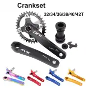 Mtb Bike Crankset Integrated Hollow Crank 104BCD 32/34/36/38/40/42T Chainring