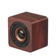 Q1 Wooden Mini Mega Bass Wireless Bluetooth Speaker (Red)