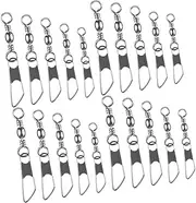 Toddmomy 50pcs Fishing Swivel Connector Kit Fishing Accessories for Strong Pulling Force Smooth Rotation for Freshwater and Use