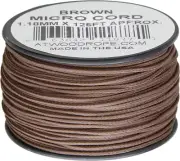 New Atwood Rope MFG Micro Cord 125ft Brown RG1273 1.18mm diameter. Good for jewe