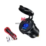 3 Ports 45W PD QC3.0 USB Fast Charger Socket Power Adapter For Car Boat + Cable