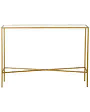 Abraham + Ivy Henley 42in Wide Rectangular Console Table With Glass Top