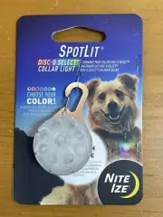 Nite Ize SpotLit LED Collar Light, Disc-O Select Colorful Safety Light for Pets