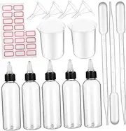 Alipis 1Set Plastic Sample Bottles with Dropper Leak Containers Droppers Measuring Cups Funnels Labels for Practical Laboratory Storage
