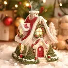 Holiday Incense Cone Holder Desktop Festive Snow House Burner Winter