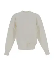 turtle-neck knitted sweater L White