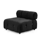 Foret 1pc Armless Seat Modular Extension Lounge Couch Tufted Velvet Sofa Black