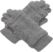 [Beavorty] Warm Gloves for Women Knitted Outdoor Touch Screen Girls Thick Comfortable Elegant