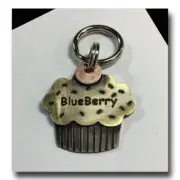 Cupcake Muffin Pet ID Dog Name Tag Free Engraving Mixed Metal Layered Dog Tag