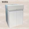 【TOTO】50CM抗汙面盆(L710CGUR)+純白PVC發泡板雙門浴櫃組