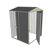 Build-a-Shed 1.5 x 1.5 x 2.3m Single Hinged Door Gable Shed with Single Sliding Side Door - Grey