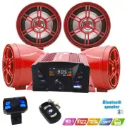 Motorcycle ATV 4 Wheeler Bluetooth Audio Stereo Speakers System AUX FM Radio USB