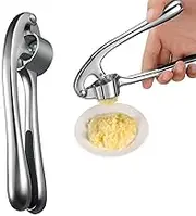 Garlic Crusher with Ergonomic Handle,Stainless Steel Garlic Press,Heavy Duty Garlic Mincer Tool,Easy to Squeeze and Clean,Garlic Mincer to Press Clove and Smash Ginger,Grip Garlic Press for Kitchen