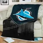 3D Cronulla-Sutherland Shark NRL Blanket Living Room Bedroom Office Blanket Gift