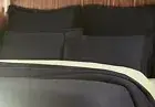 H Halston Home Navy ONE Euro Sham Cotton Waffle Textured 26x26 NEW
